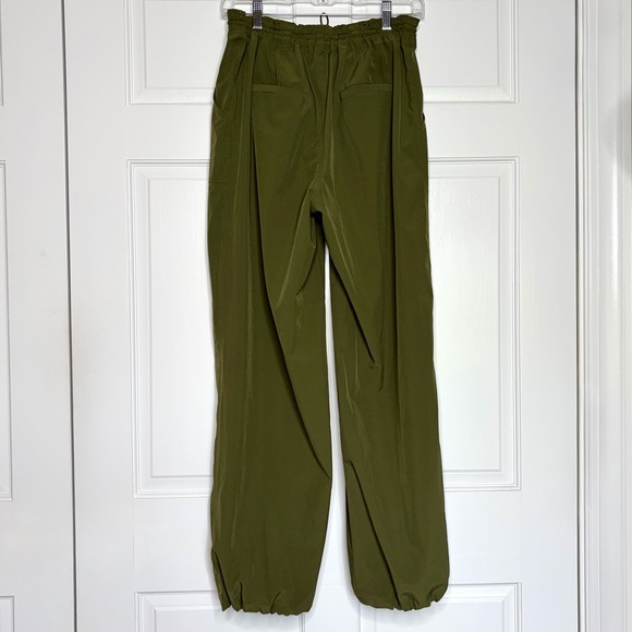 Rachel Zoe Pants Women S Olive Green Mid Rise Parachute Dressy Jogger Drawstring - Picture 2 of 10
